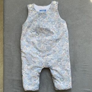 Jacadi 3m blue liberty print quilted jumpsuit